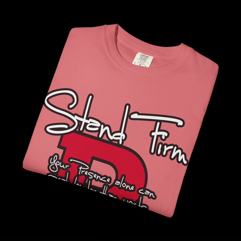 Stand Firm, Red Label Clothing, Unisex Dog Lover T-shirt, Comfortable Graphic Tee, Pet Owner Gift, Casual Daily Wear, Unique Dog Apparel