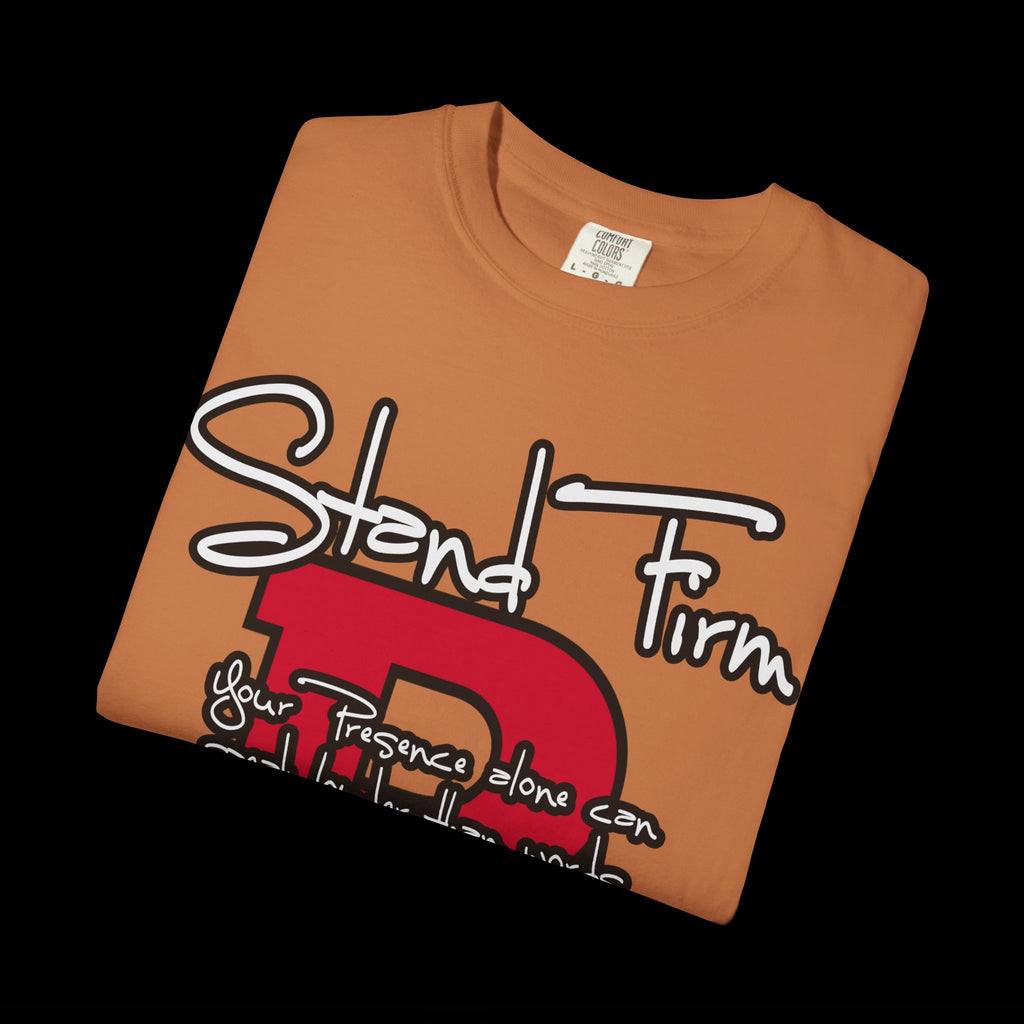 Stand Firm, Red Label Clothing, Unisex Dog Lover T-shirt, Comfortable Graphic Tee, Pet Owner Gift, Casual Daily Wear, Unique Dog Apparel