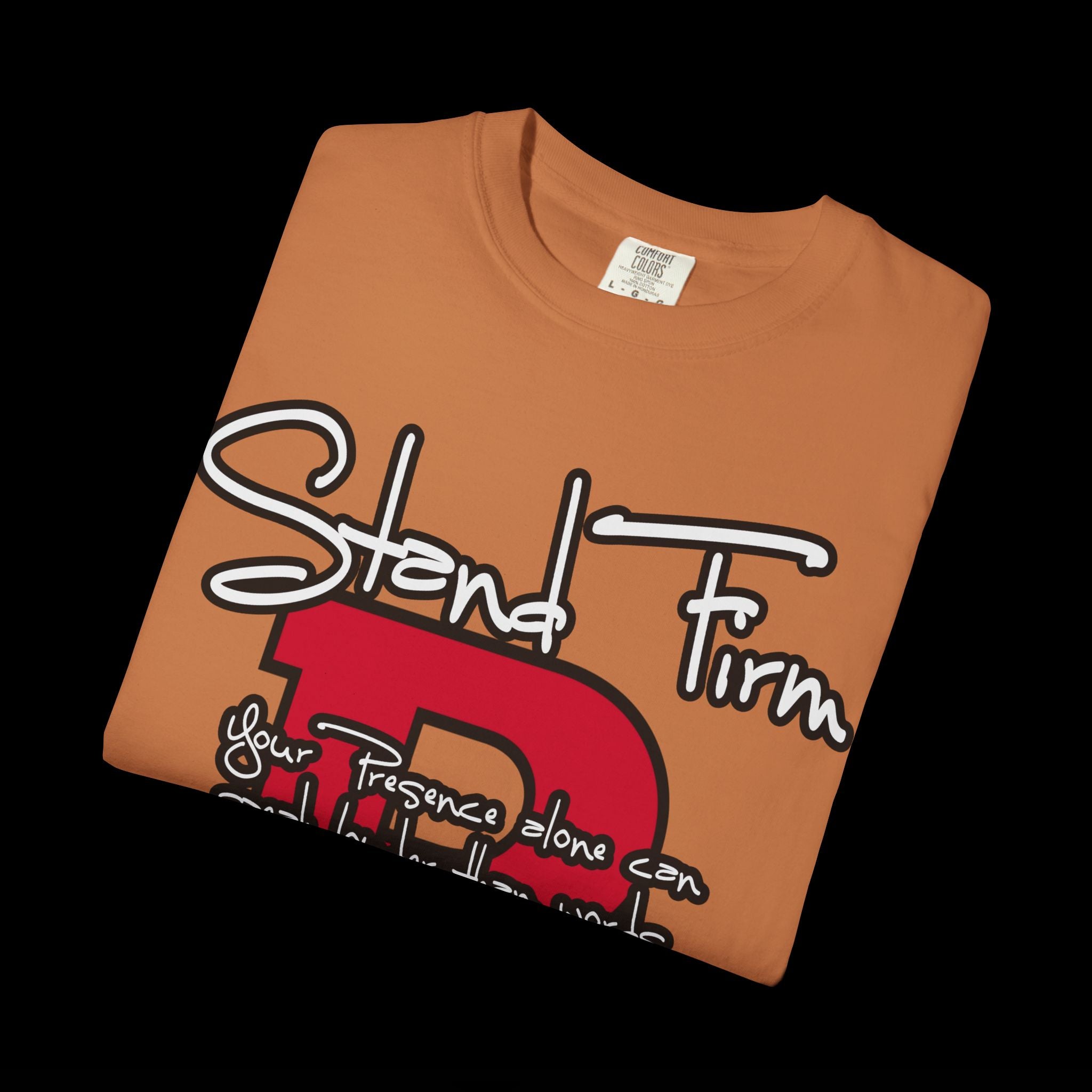 Stand Firm, Red Label Clothing, Unisex Dog Lover T-shirt, Comfortable Graphic Tee, Pet Owner Gift, Casual Daily Wear, Unique Dog Apparel