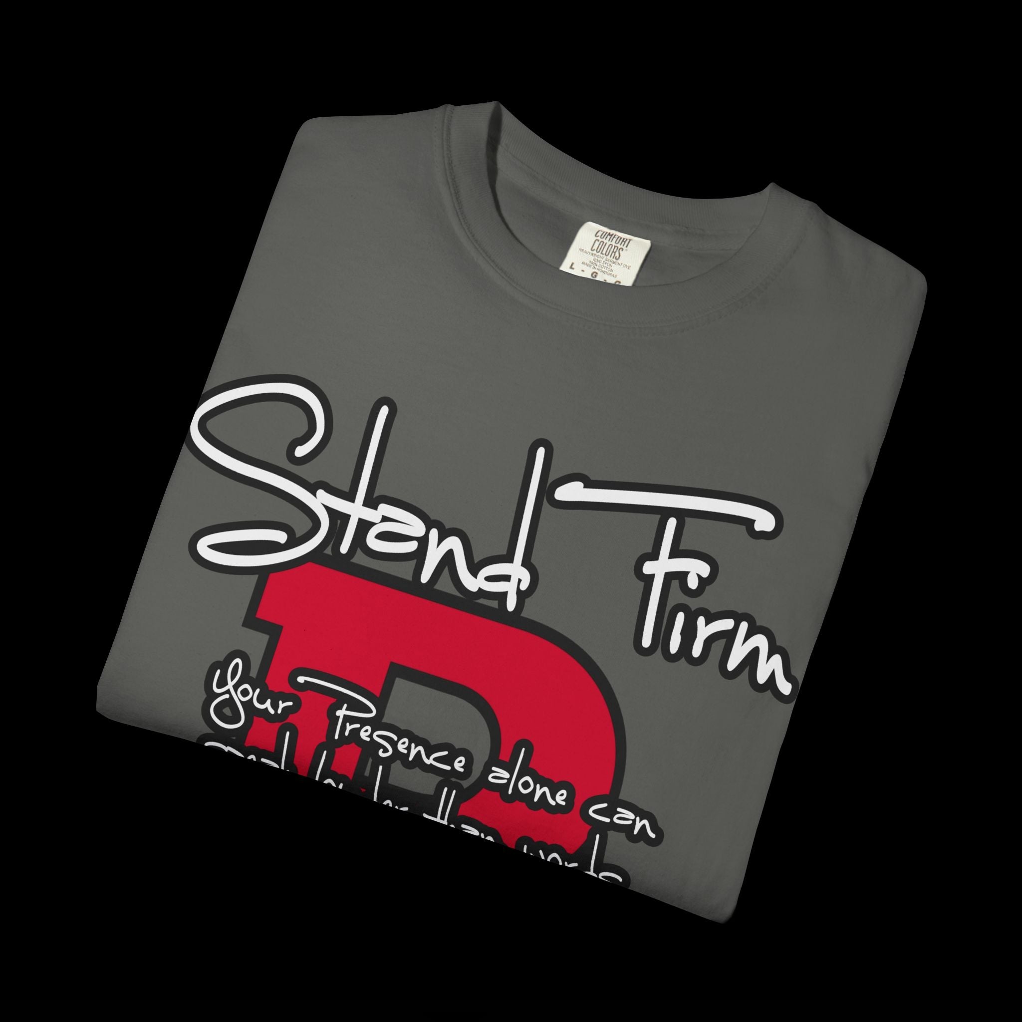 Stand Firm, Red Label Clothing, Unisex Dog Lover T-shirt, Comfortable Graphic Tee, Pet Owner Gift, Casual Daily Wear, Unique Dog Apparel