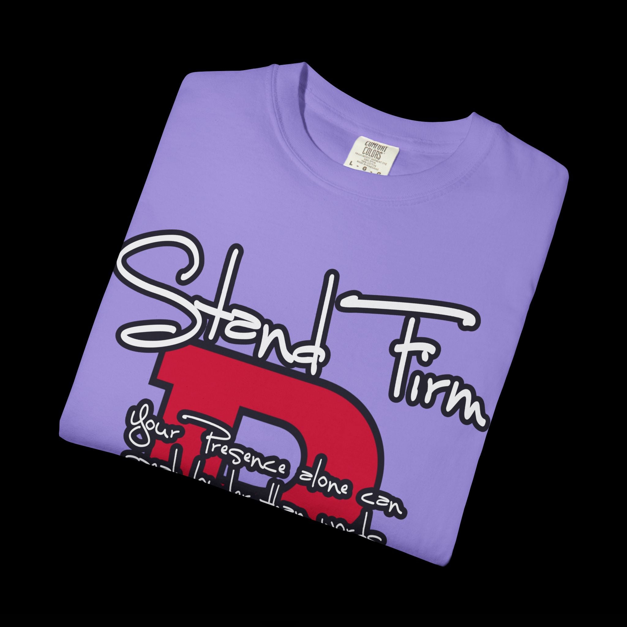 Stand Firm, Red Label Clothing, Unisex Dog Lover T-shirt, Comfortable Graphic Tee, Pet Owner Gift, Casual Daily Wear, Unique Dog Apparel