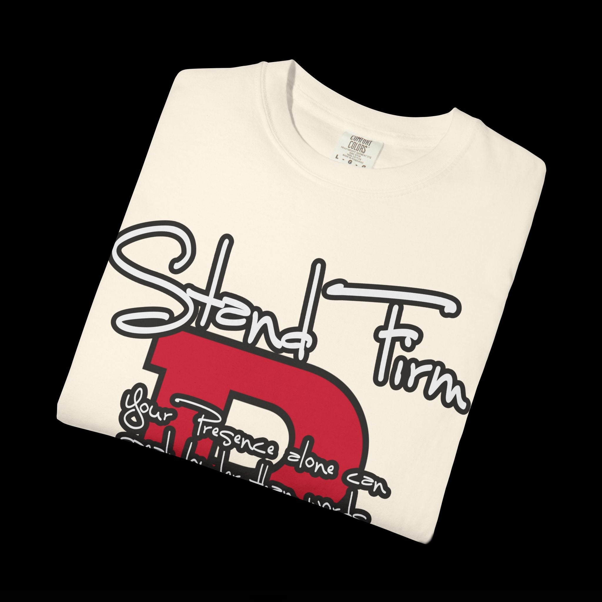 Stand Firm, Red Label Clothing, Unisex Dog Lover T-shirt, Comfortable Graphic Tee, Pet Owner Gift, Casual Daily Wear, Unique Dog Apparel