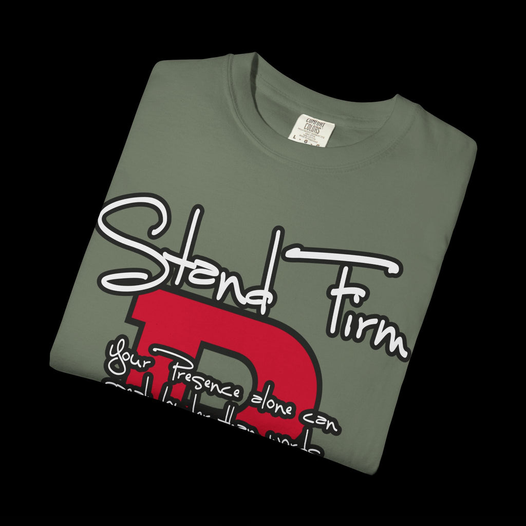 Stand Firm, Red Label Clothing, Unisex Dog Lover T-shirt, Comfortable Graphic Tee, Pet Owner Gift, Casual Daily Wear, Unique Dog Apparel