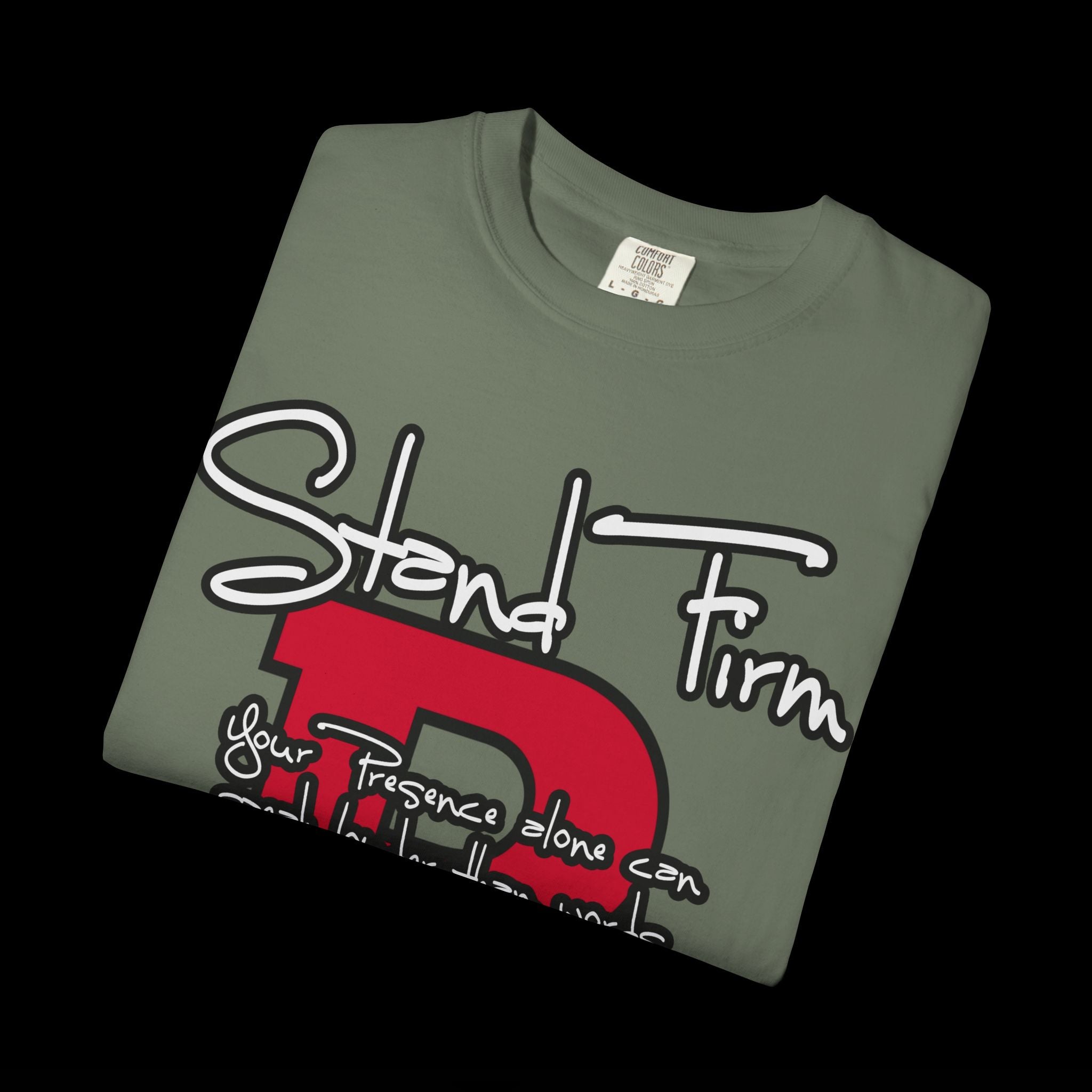Stand Firm, Red Label Clothing, Unisex Dog Lover T-shirt, Comfortable Graphic Tee, Pet Owner Gift, Casual Daily Wear, Unique Dog Apparel