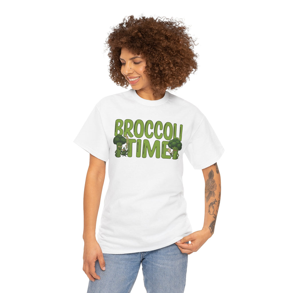 Broccoli Time T-Shirt | Funny Veggie Graphic Tee, Broccoli Design