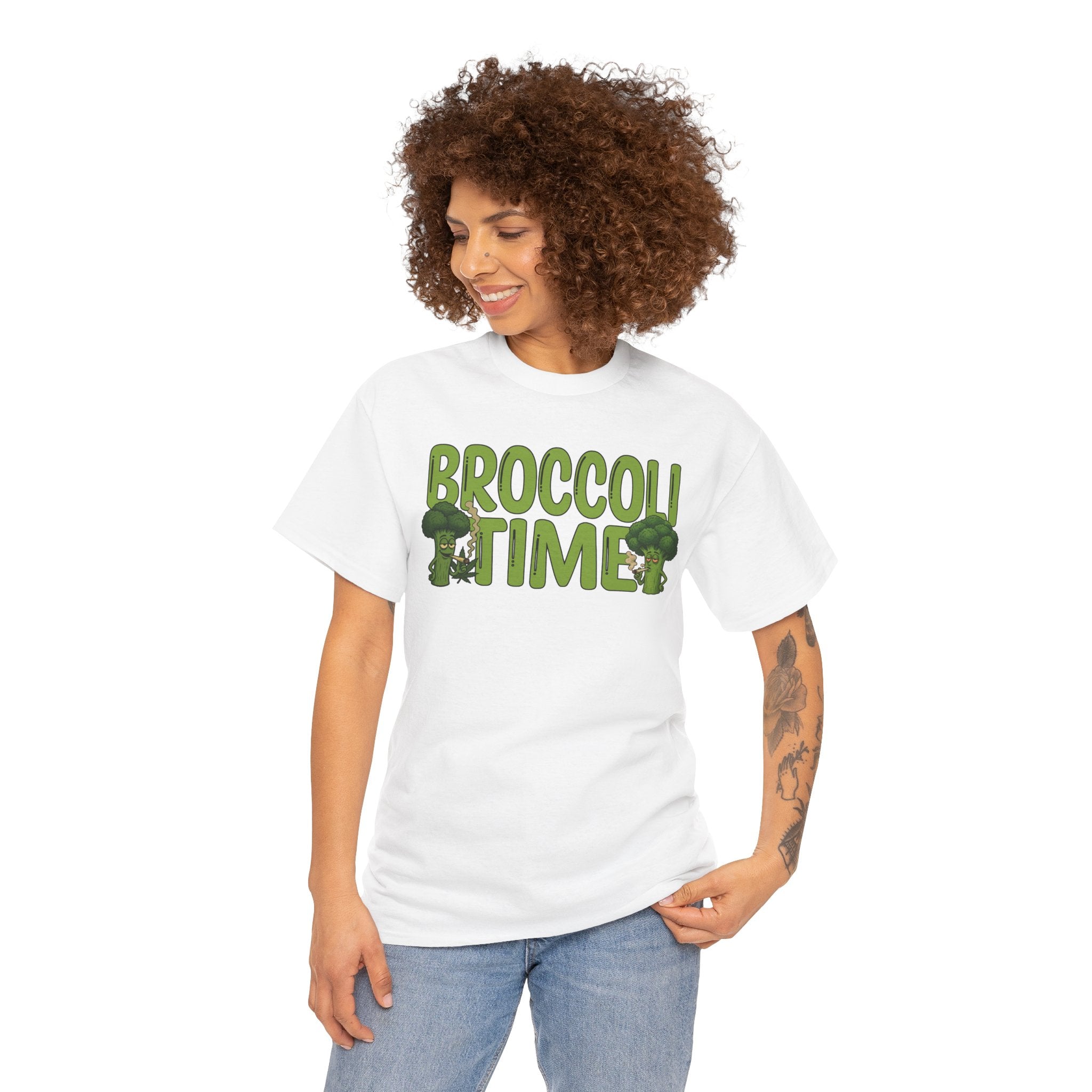Broccoli Time T-Shirt | Funny Veggie Graphic Tee, Broccoli Design