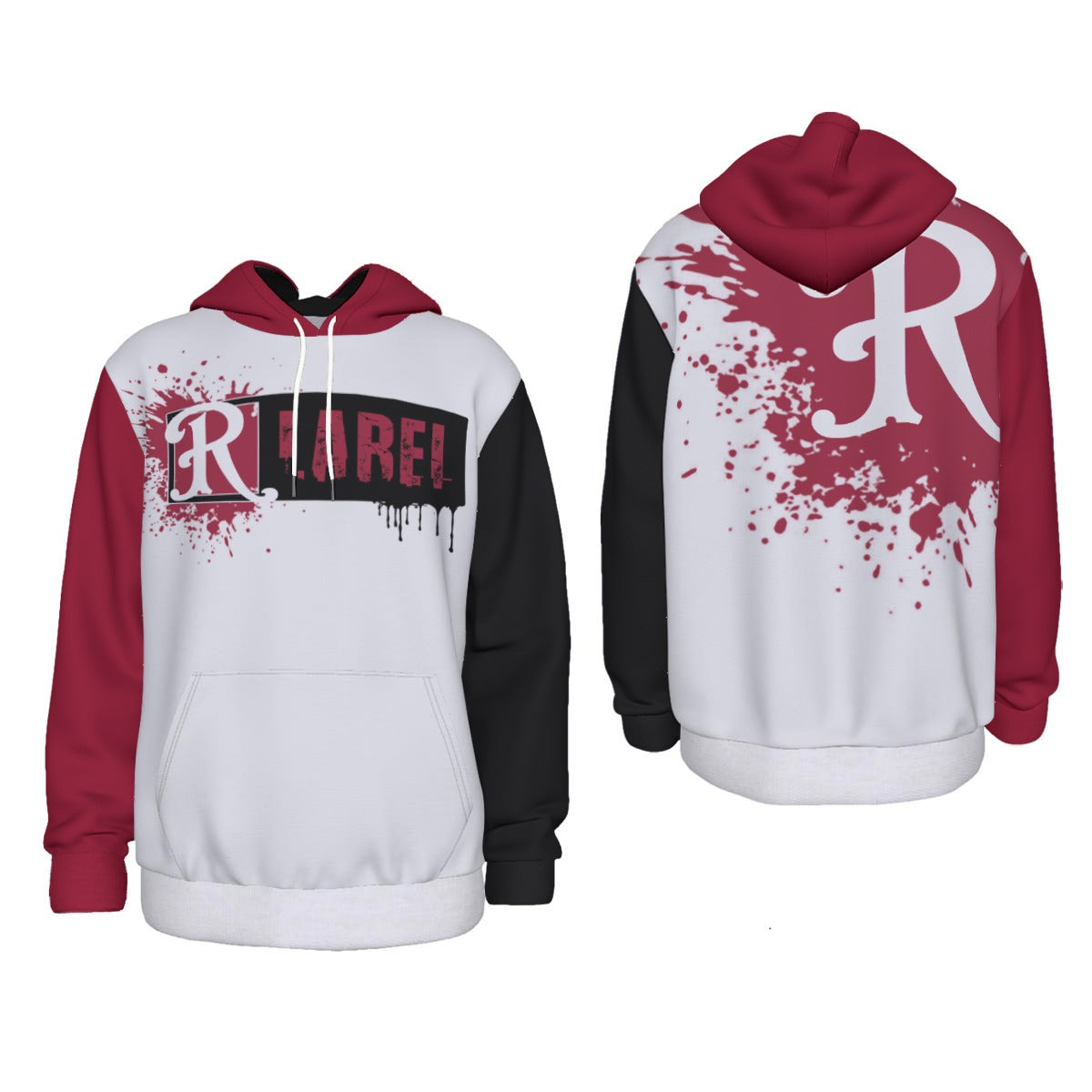 Red City Ink Splatter Men's Thicken Pullover Hoodie