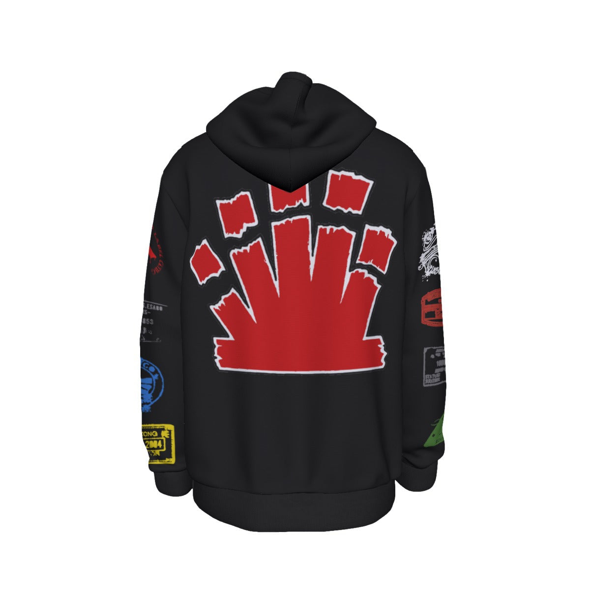 Red Label Graffiti & Crown Thicken Pullover Hoodie