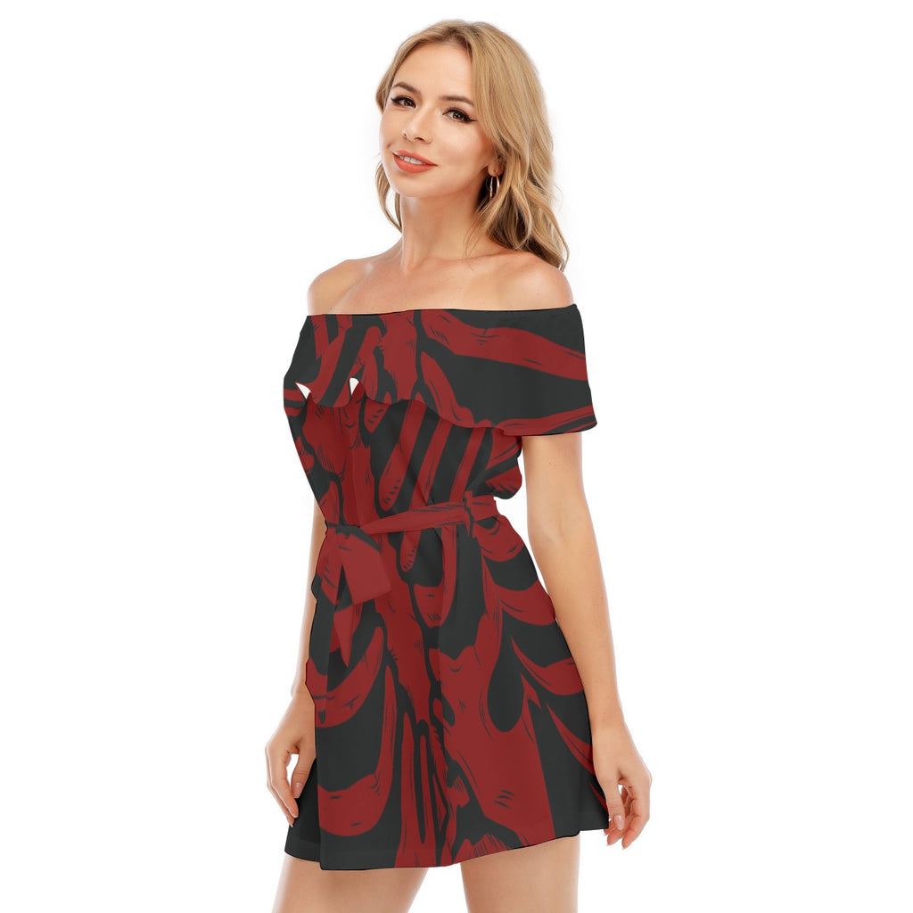 krimson Off-shoulder Dress With Ruffle