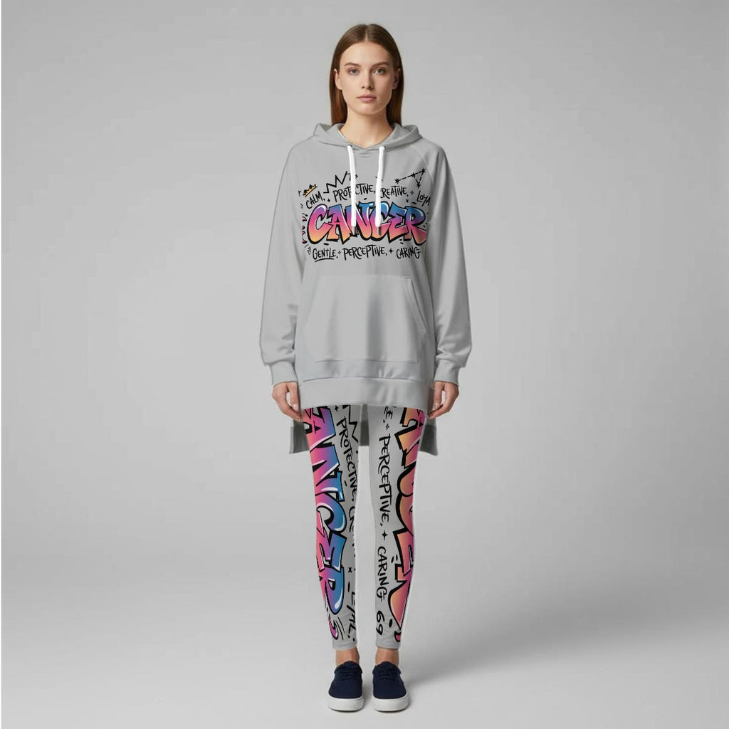 Cancer Graffiti Stretch Hoodie Set