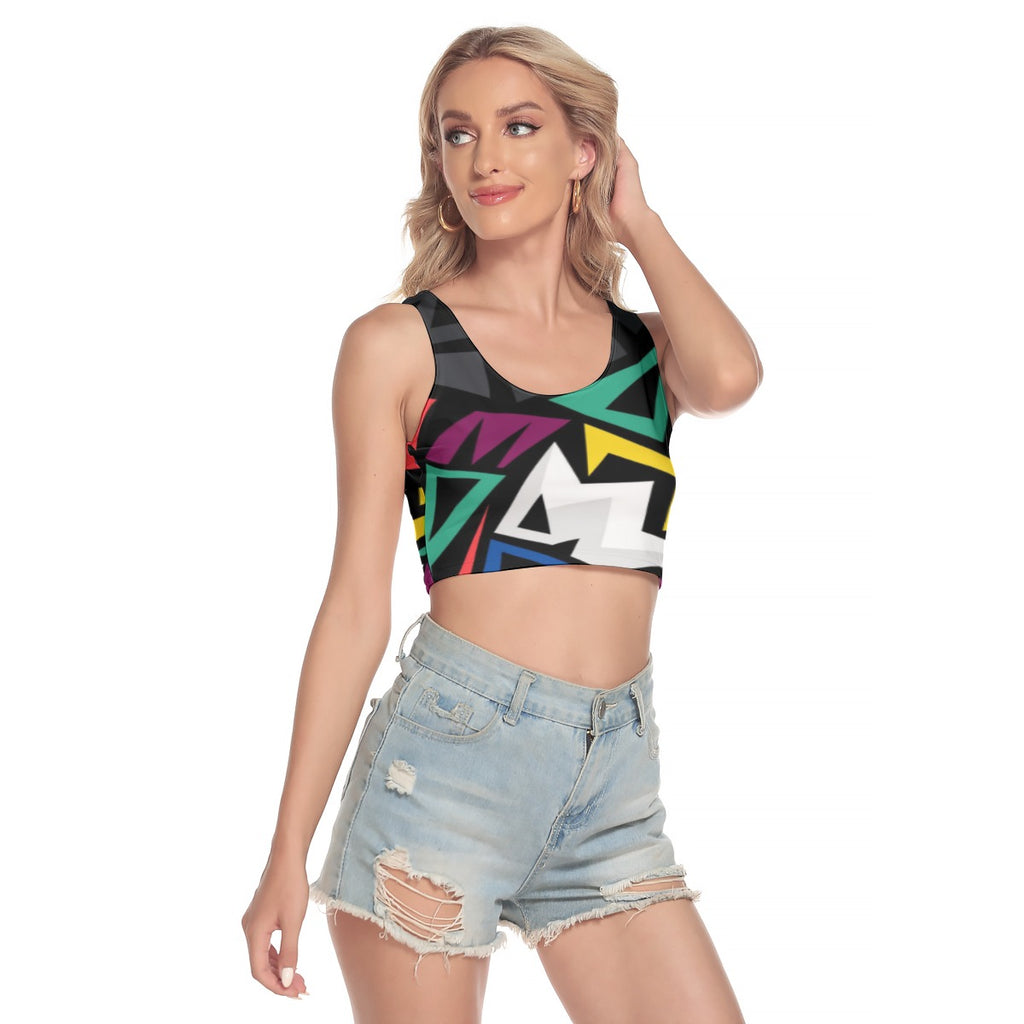 Multi Color Sport Crop Tank Top