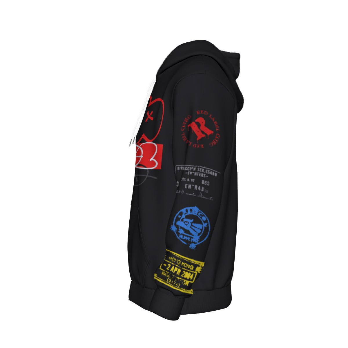 Red Label Graffiti & Crown Thicken Pullover Hoodie