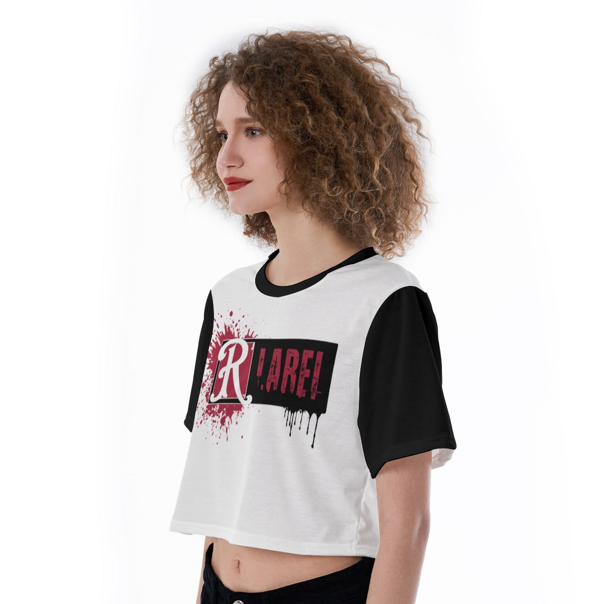 Red City Ink Splatter Cropped T-Shirt