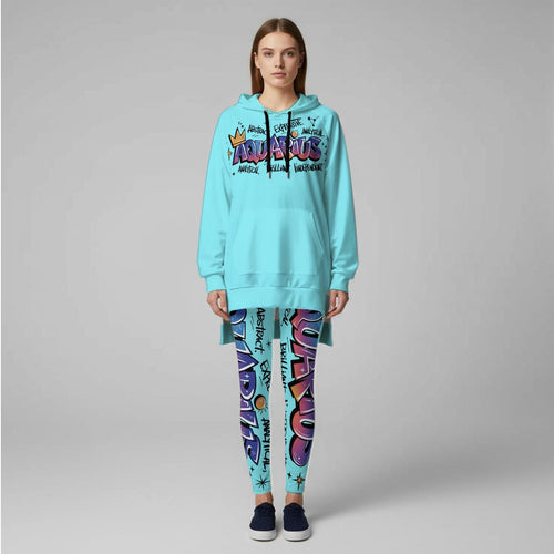 Aquarius Graffiti Stretch Hoodie Set