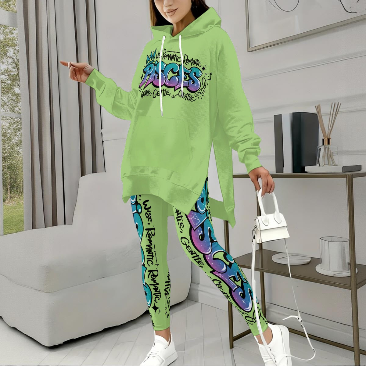 Pisces Graffiti Stretch Hoodie Set