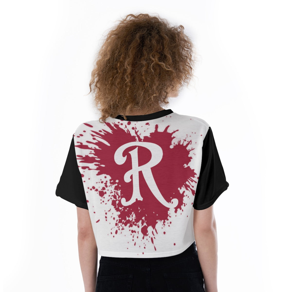 Red City Ink Splatter Cropped T-Shirt