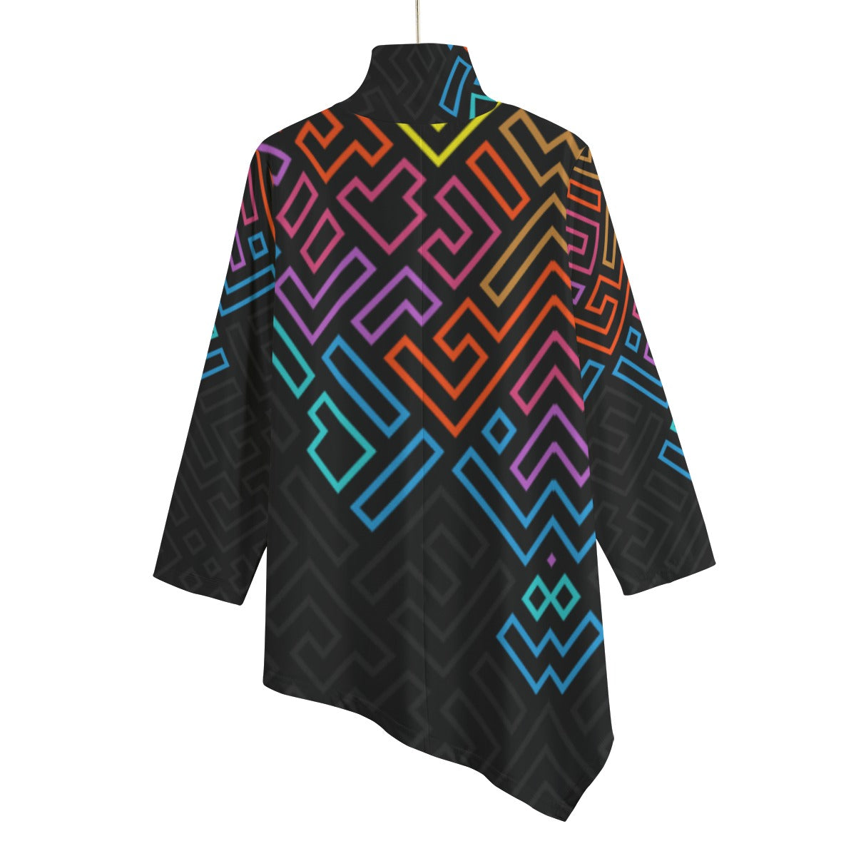 GeoShape Turtleneck T-shirt With Sloping Hem