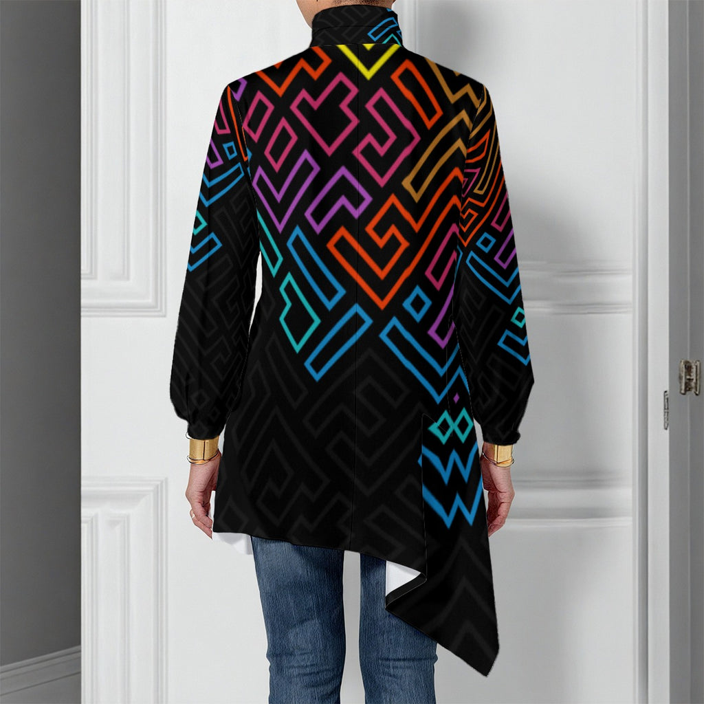 GeoShape Turtleneck T-shirt With Sloping Hem