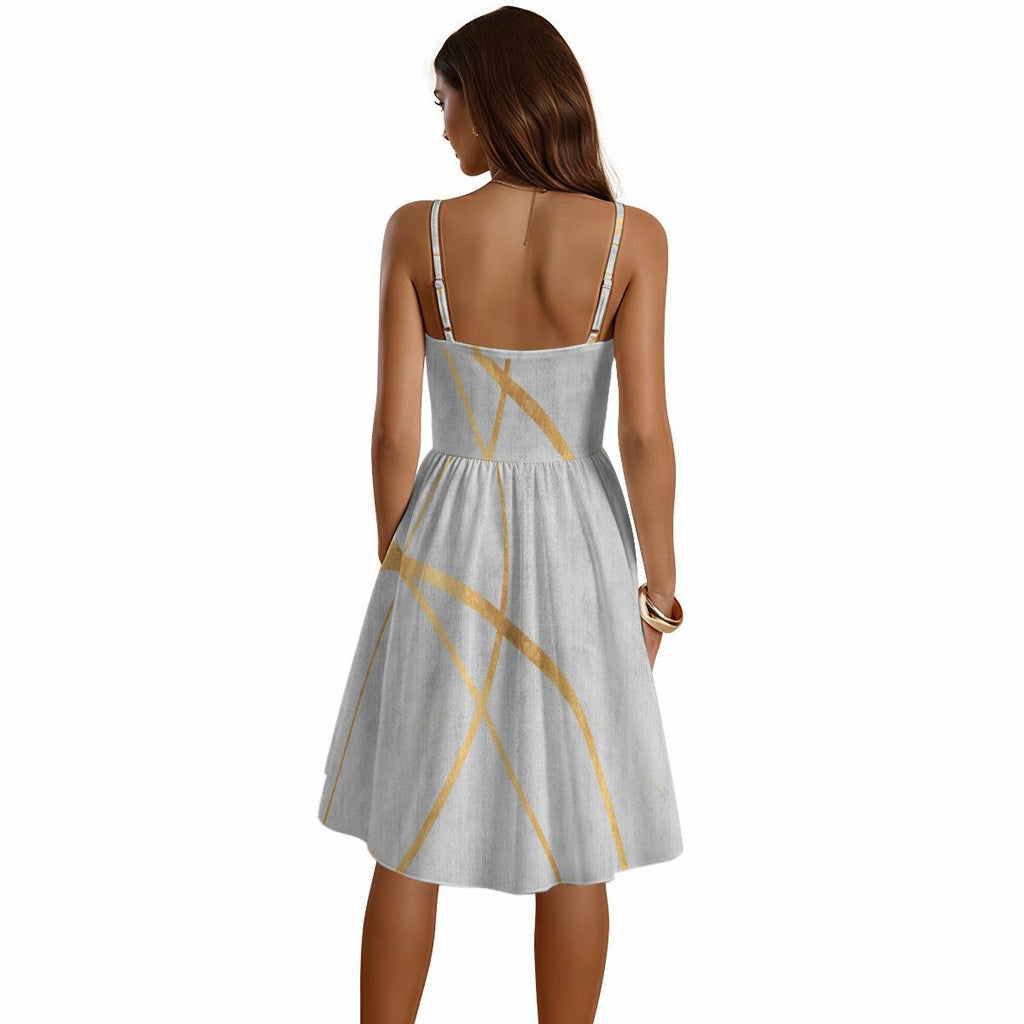 Golden Arch Spaghetti Strap Dress