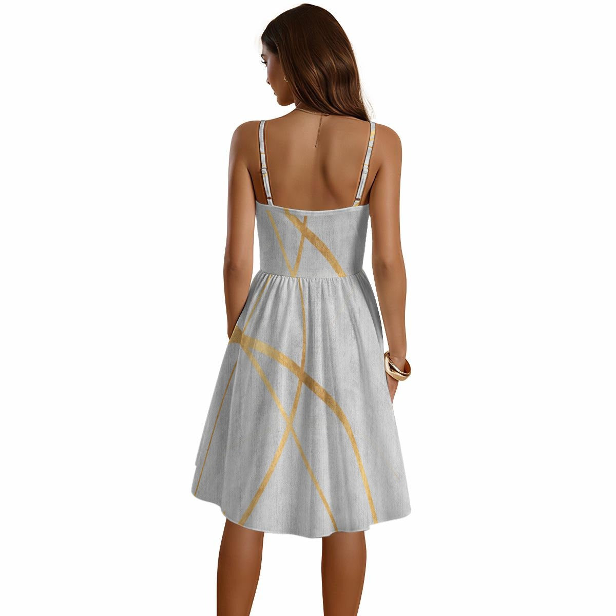 Golden Arch Spaghetti Strap Dress