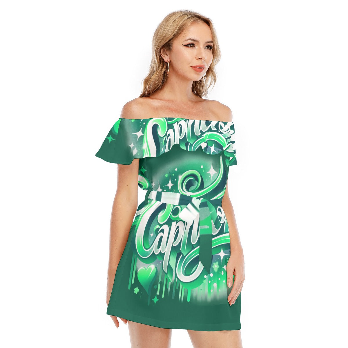 Capricorn Off-shoulder Dress With Ruffle