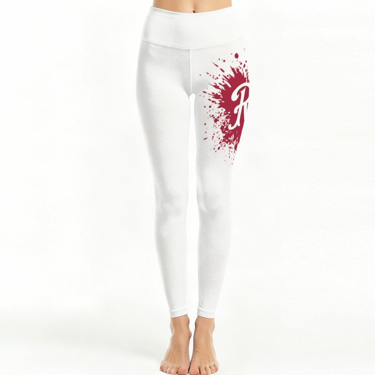 Red Ink Splatter High Waist Leggings