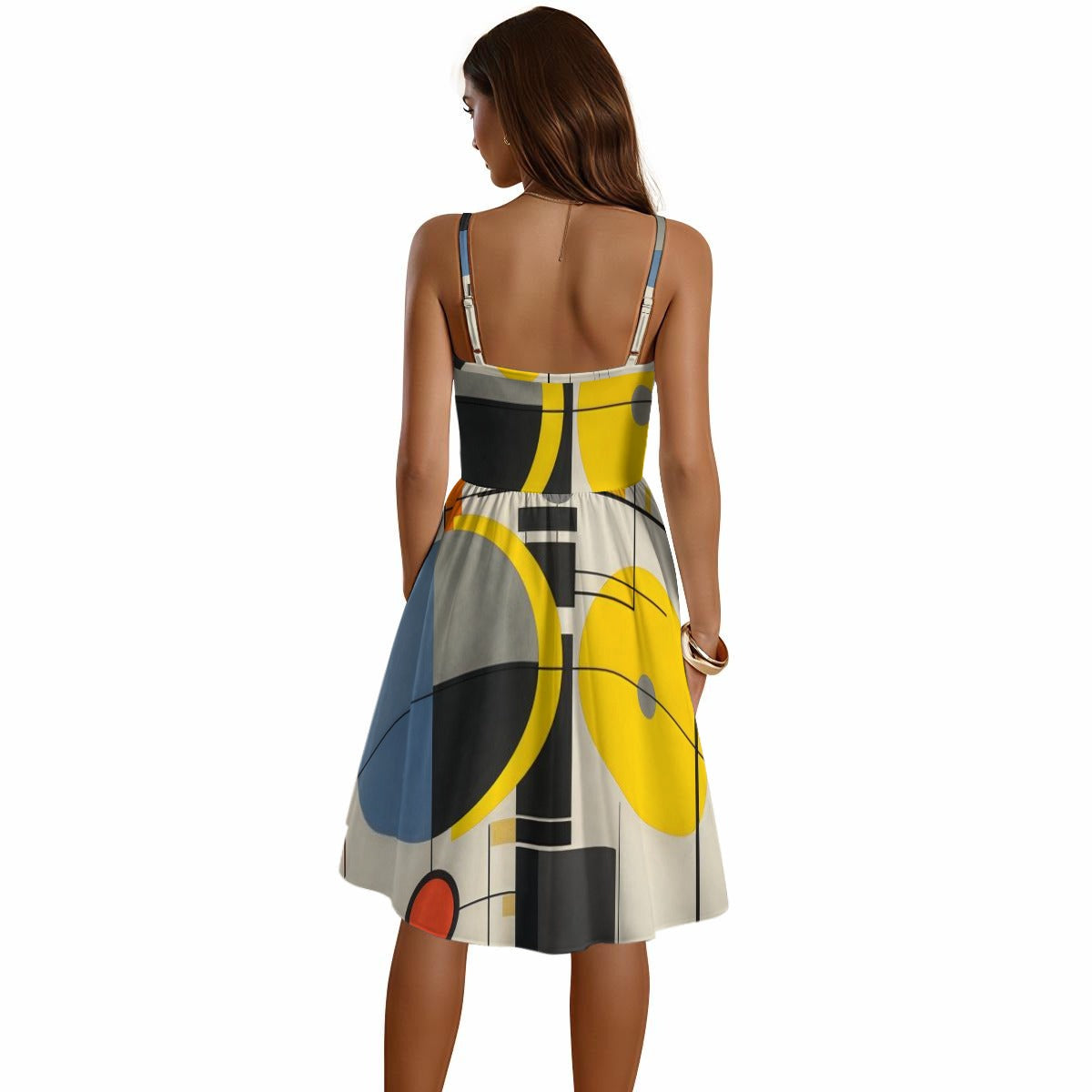 Geoshape print Spaghetti Strap Dress