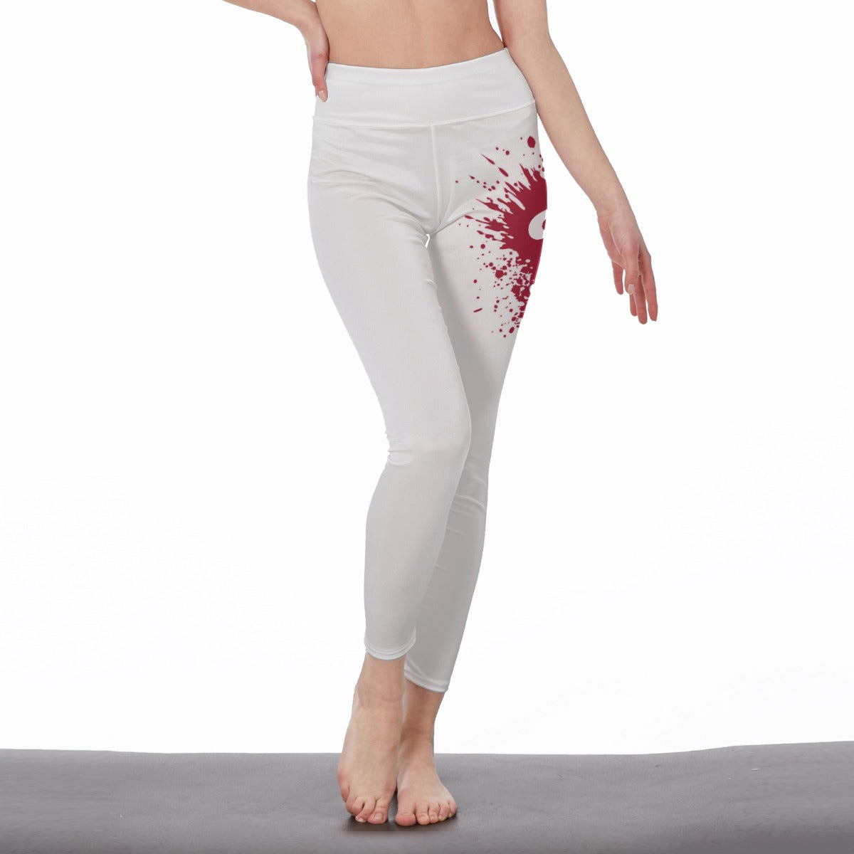 Red Ink Splatter High Waist Leggings