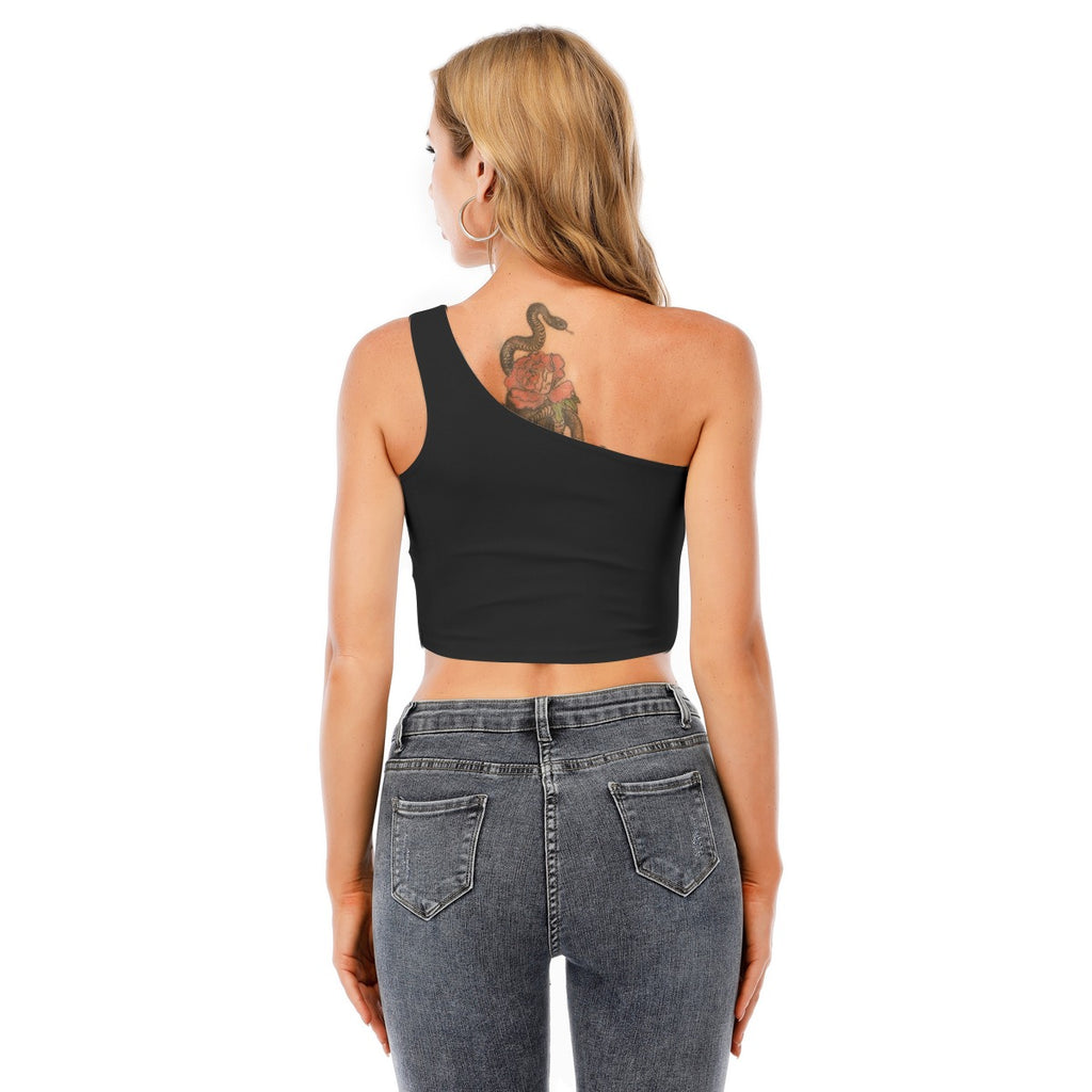 Red Label Crown One-Shoulder Cropped Top