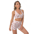 Red Label Print Sports Bra Suit