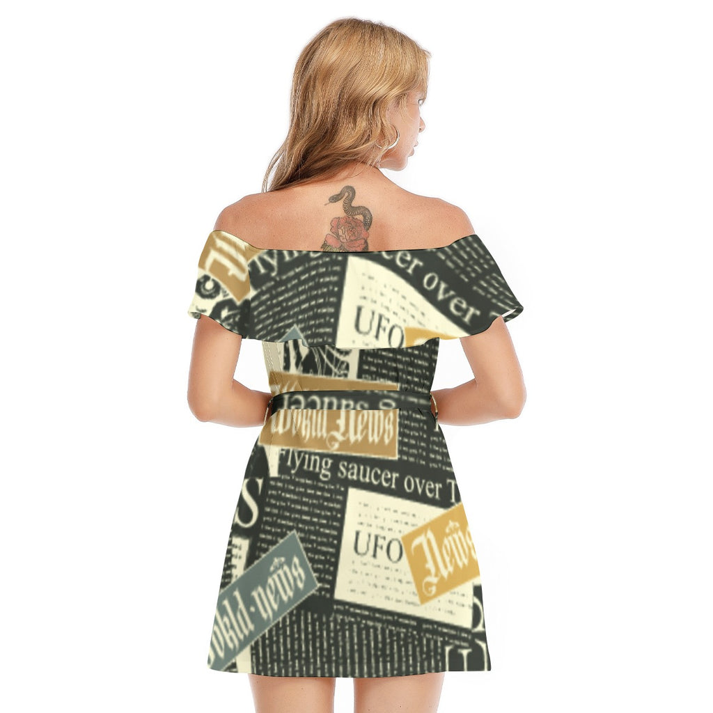 Fresh Off The Press Off-shoulder Dress With Ruffle