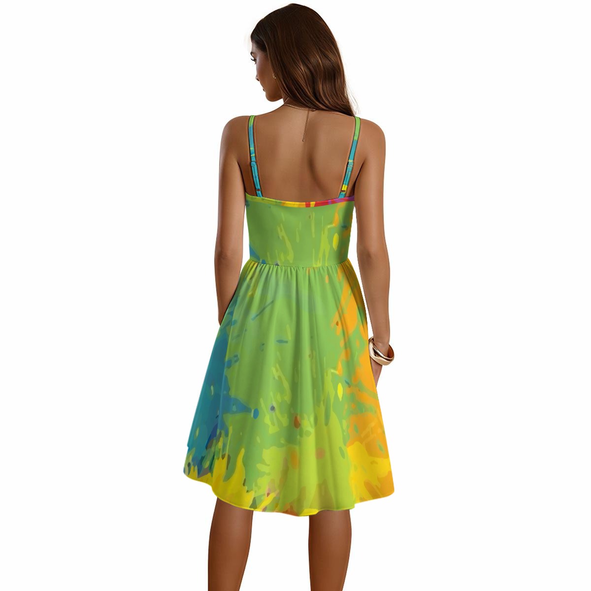 Paint print Spaghetti Strap Dress