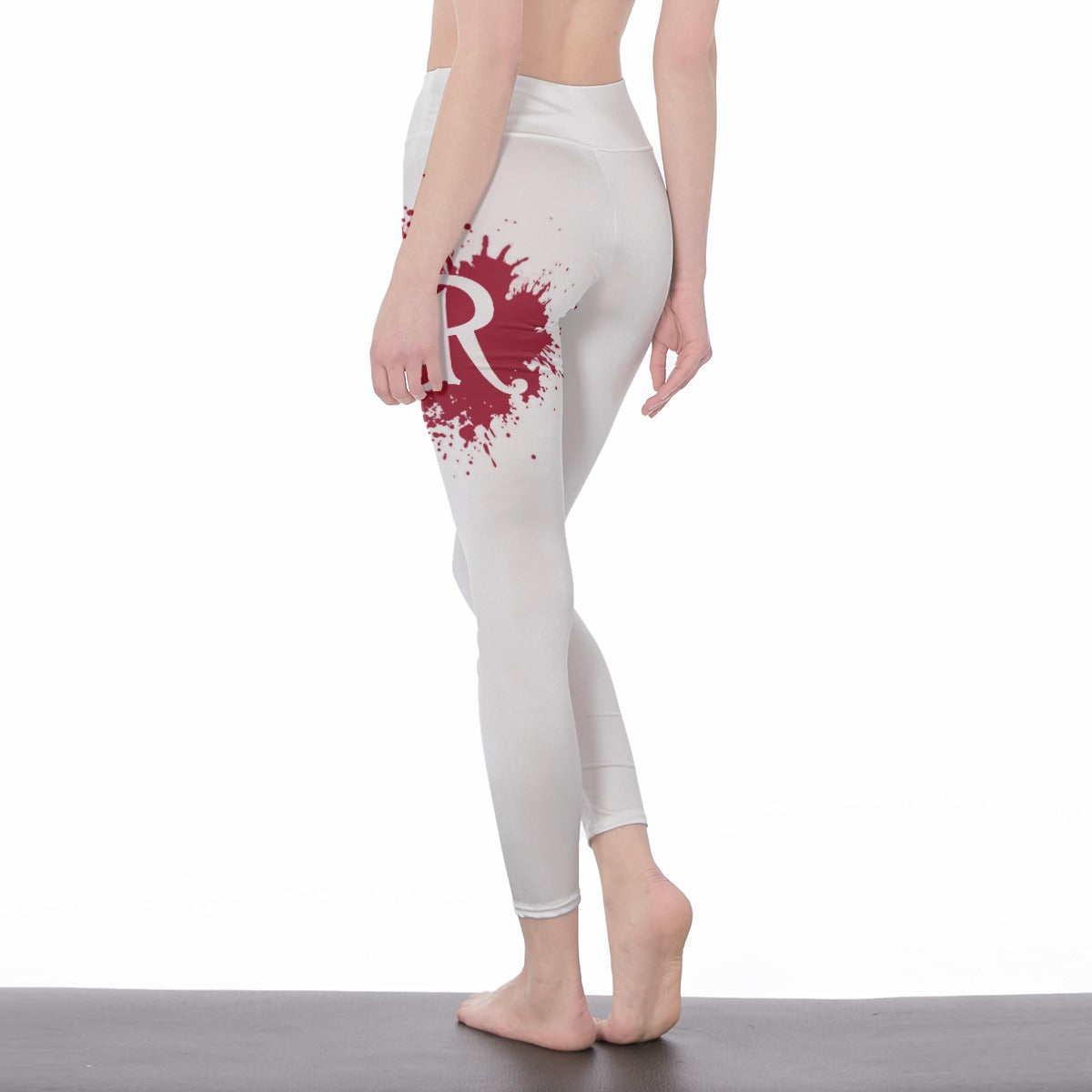 Red Ink Splatter High Waist Leggings