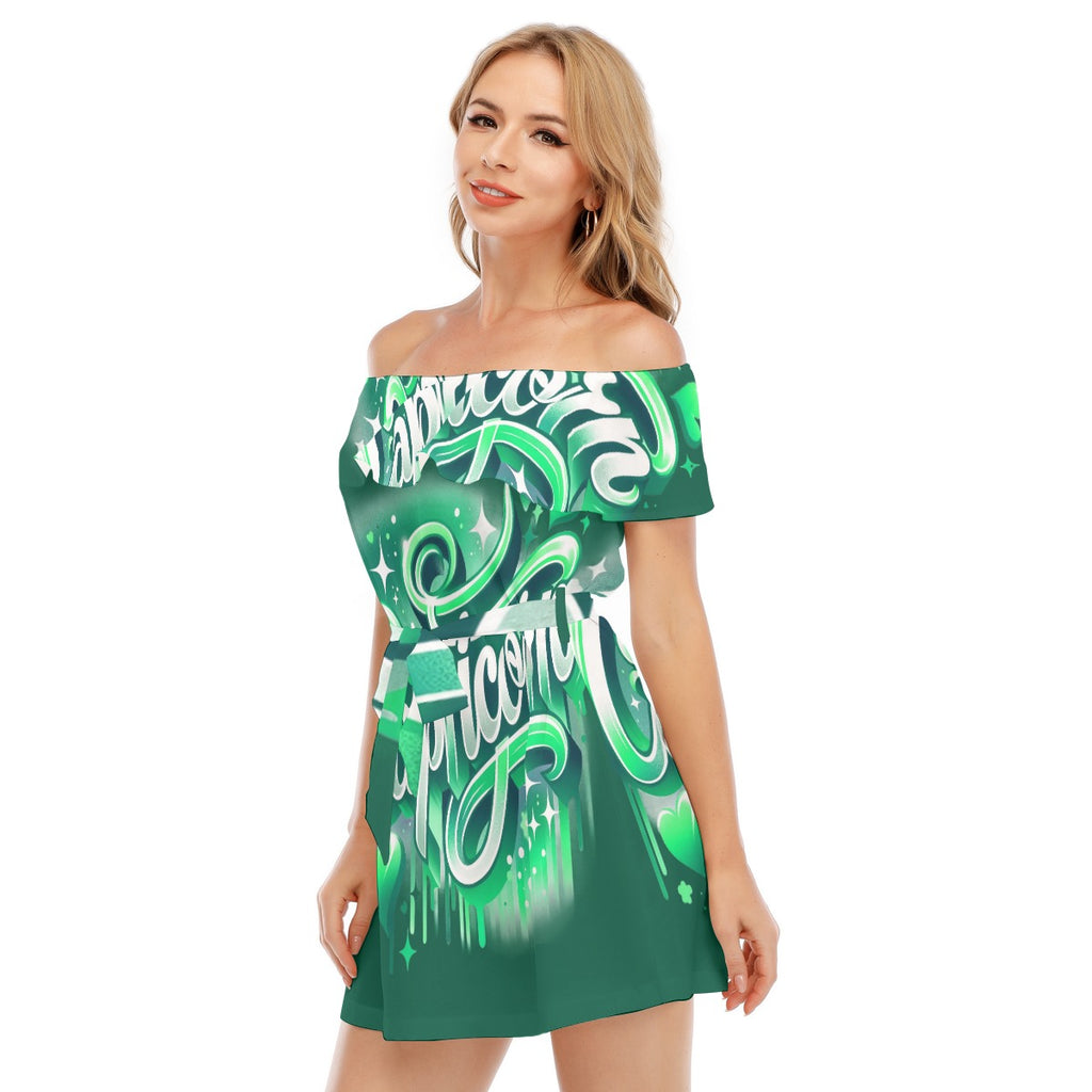 Capricorn Off-shoulder Dress With Ruffle