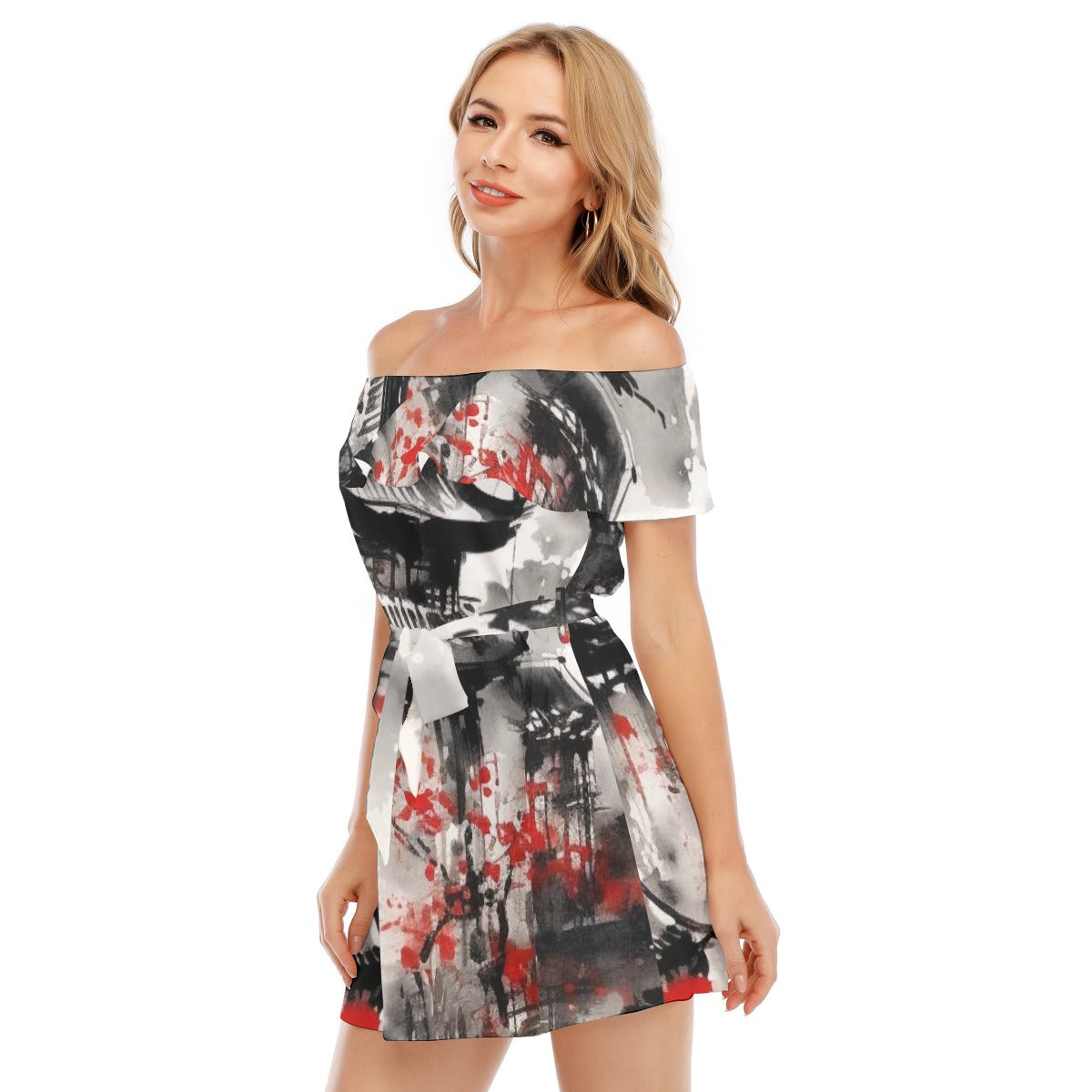 ACS2  Off-shoulder Dress With Ruffle