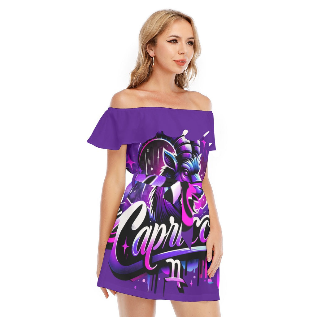 Capricorn Off-shoulder Dress With Ruffle