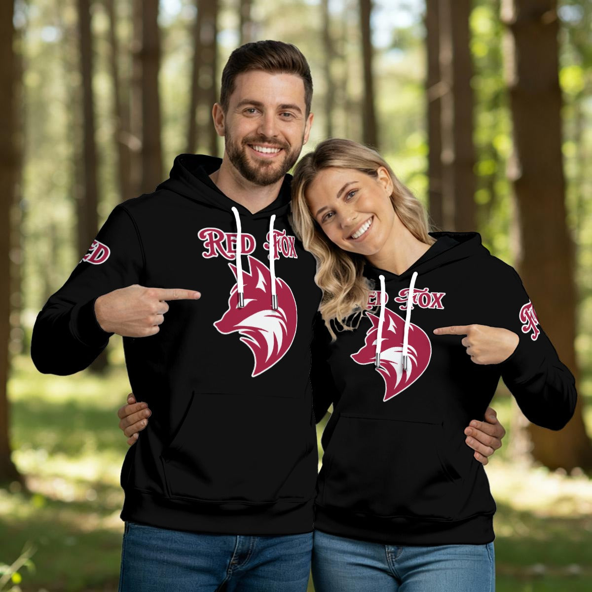 Red Fox Thicken Pullover Hoodie
