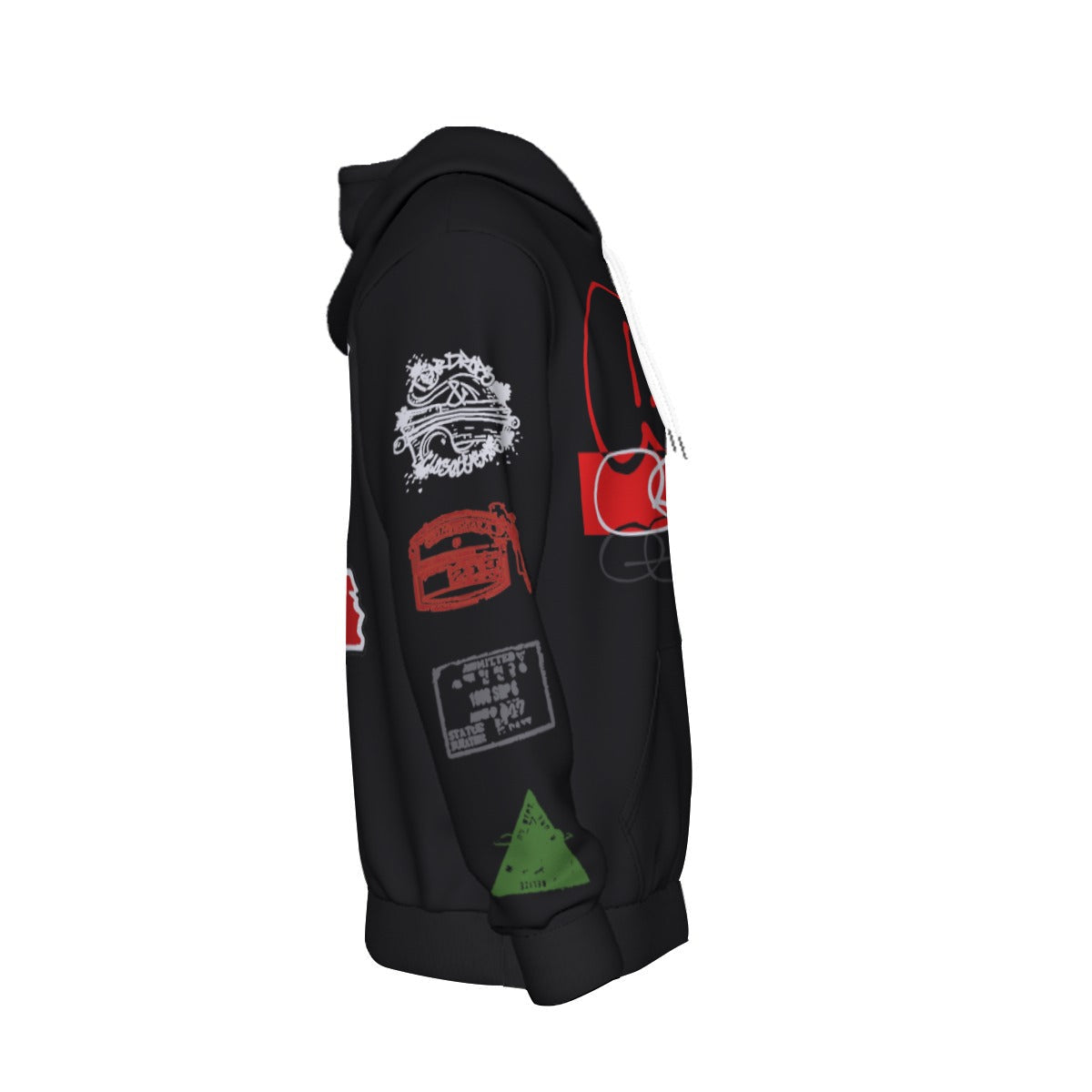 Red Label Graffiti & Crown Thicken Pullover Hoodie