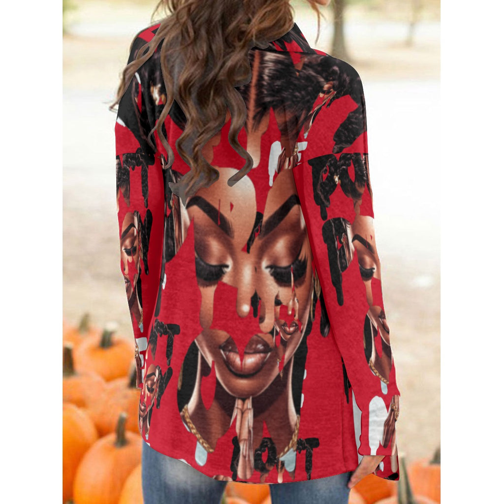 Don't Pray On Me Women's Cardigan With Long Sleeve