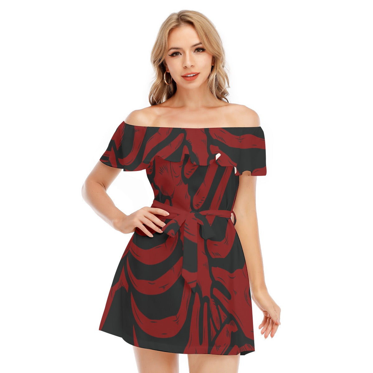 krimson Off-shoulder Dress With Ruffle