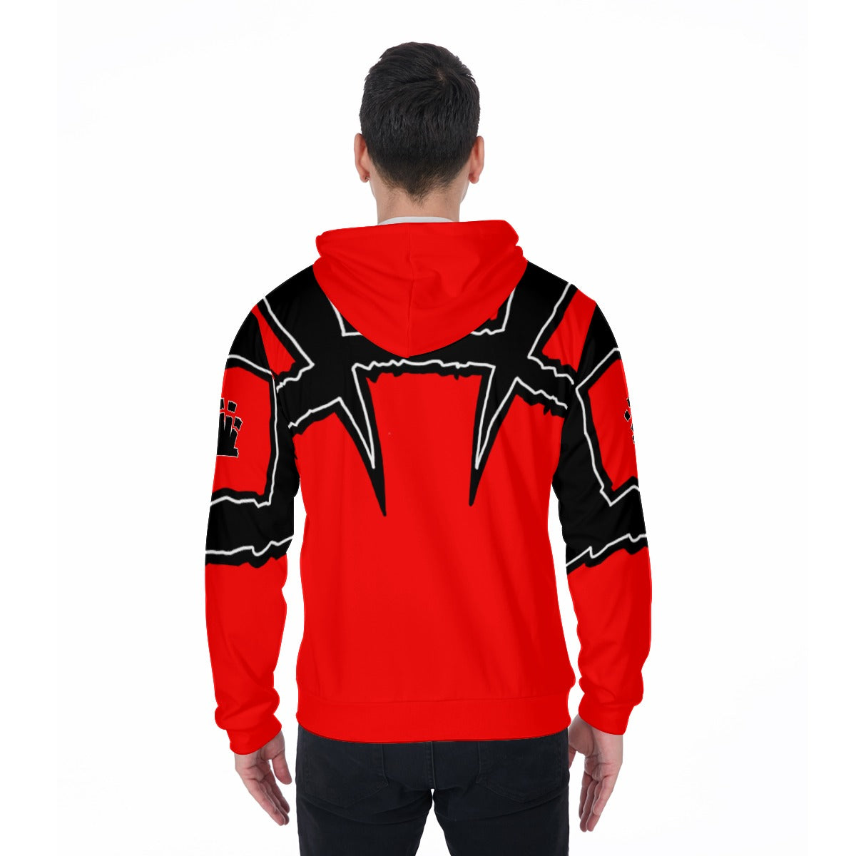 Red Label Crown Signature Zip Up Hoodie With Pocket
