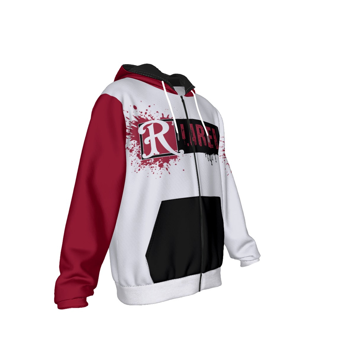 Red City Ink Splatter Heavy Fleece Zip Up Hoodie