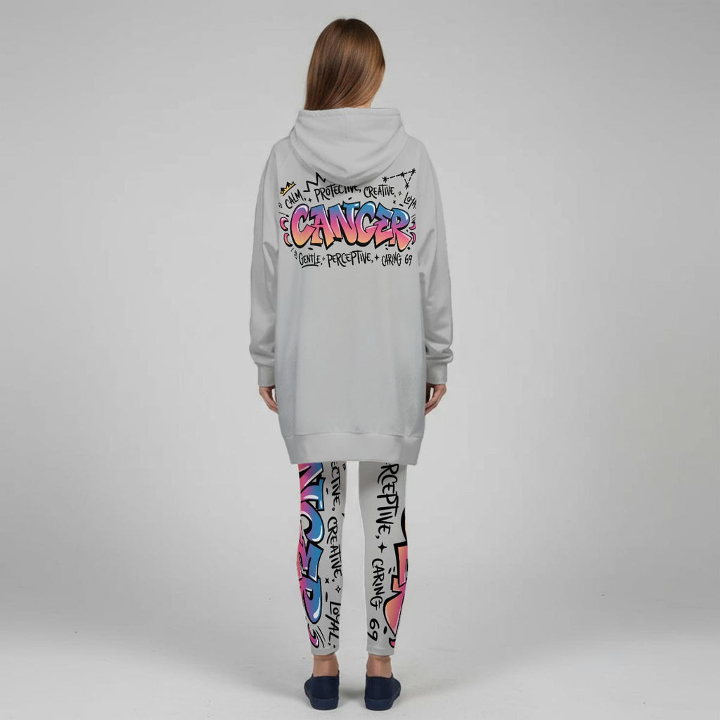 Cancer Graffiti Stretch Hoodie Set
