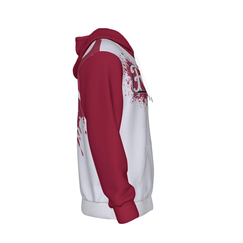 Red City Ink Splatter Men's Thicken Pullover Hoodie