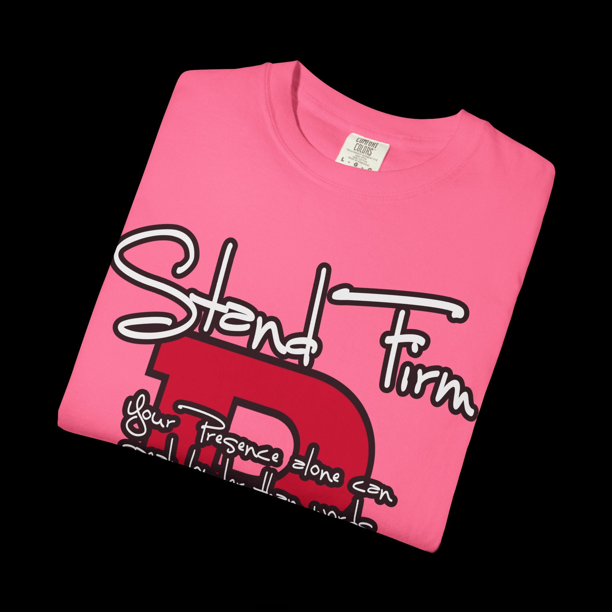 Stand Firm, Red Label Clothing, Unisex Dog Lover T-shirt, Comfortable Graphic Tee, Pet Owner Gift, Casual Daily Wear, Unique Dog Apparel
