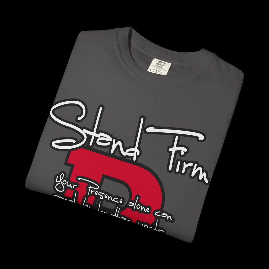 Stand Firm, Red Label Clothing, Unisex Dog Lover T-shirt, Comfortable Graphic Tee, Pet Owner Gift, Casual Daily Wear, Unique Dog Apparel