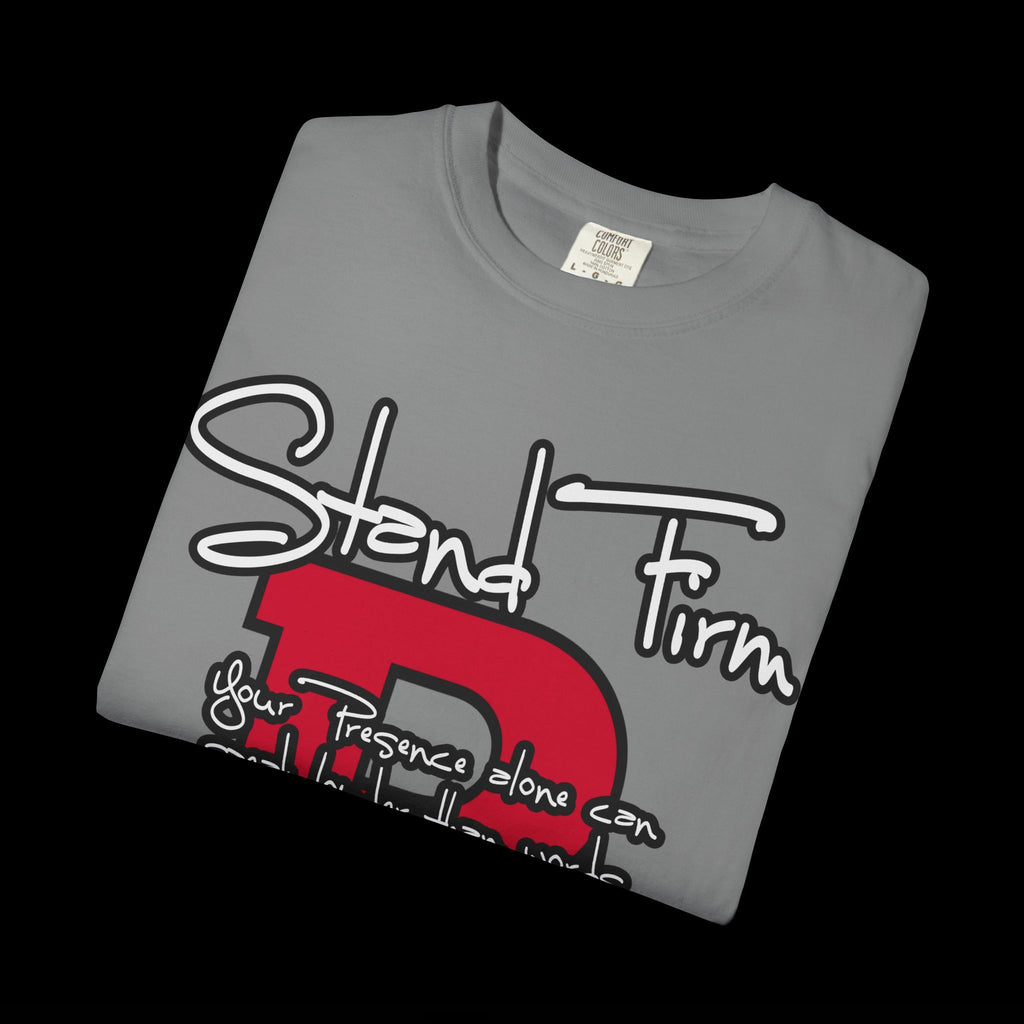 Stand Firm, Red Label Clothing, Unisex Dog Lover T-shirt, Comfortable Graphic Tee, Pet Owner Gift, Casual Daily Wear, Unique Dog Apparel