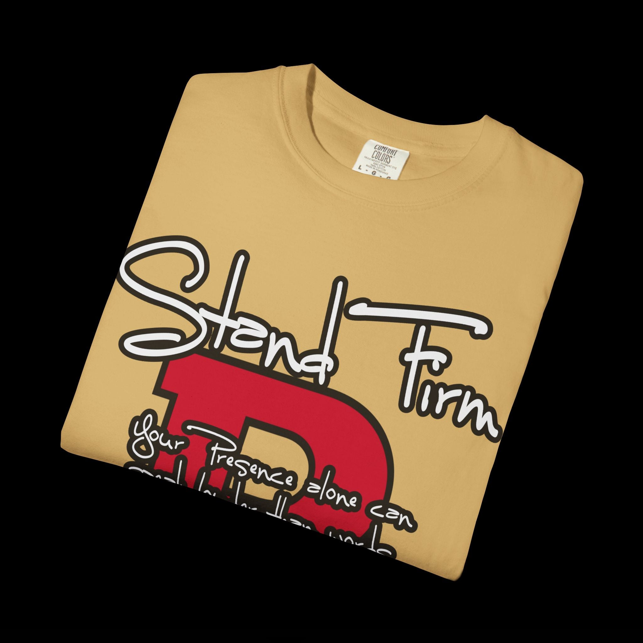 Stand Firm, Red Label Clothing, Unisex Dog Lover T-shirt, Comfortable Graphic Tee, Pet Owner Gift, Casual Daily Wear, Unique Dog Apparel